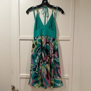 Milly Teal Halter Dress 2